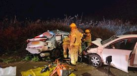 זירת התאונה, צילום: דוברות כבאות והצלה